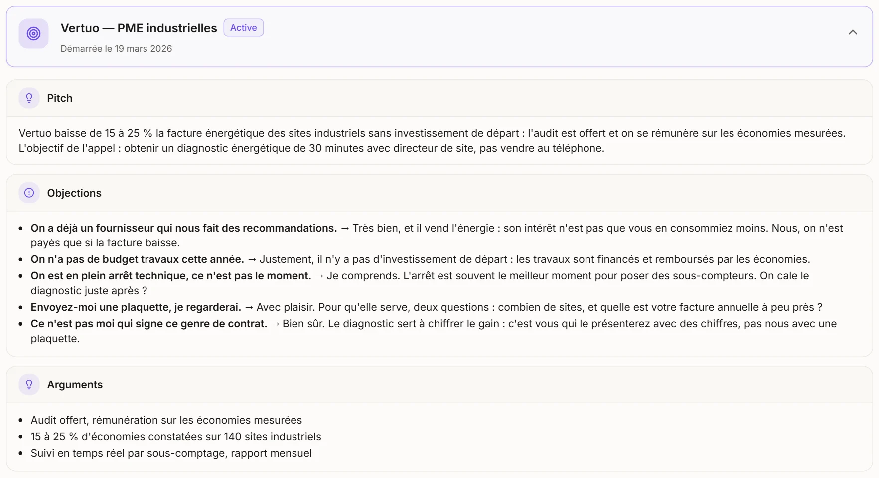 Le brief de mission dans l'espace du client : le pitch, les objections avec leurs réponses, les arguments